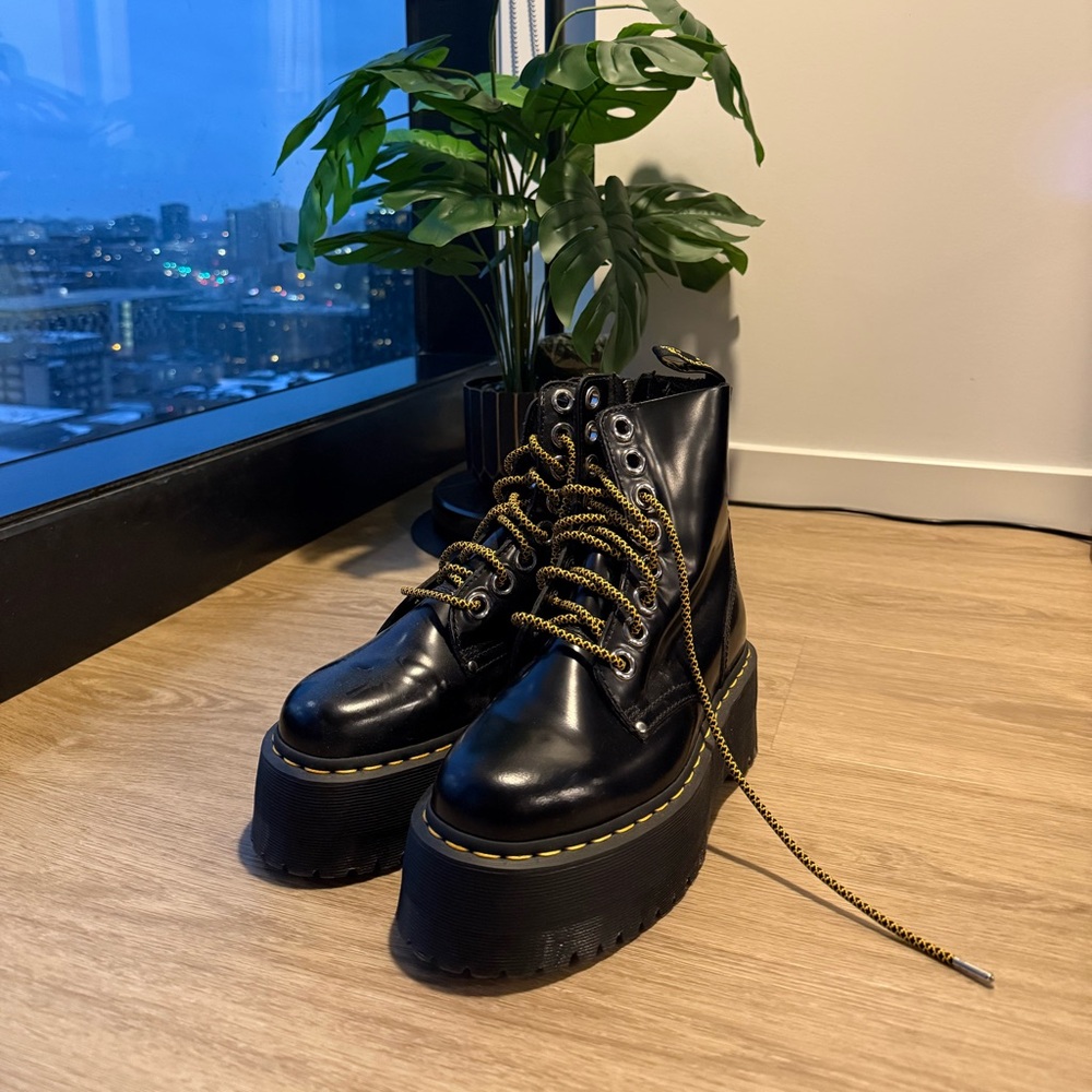 Dr. Martens Black Platform Combat Boots